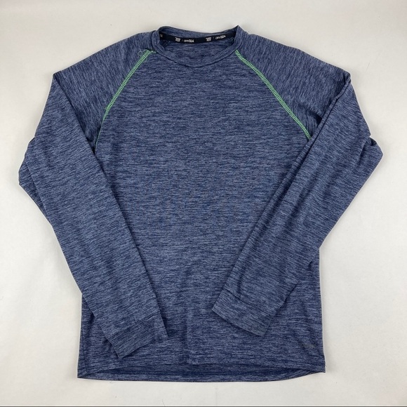 Tek Gear Dry Tek Tshirt Mens Blue Long Sleeve Crew Neck - Picture 1 of 7